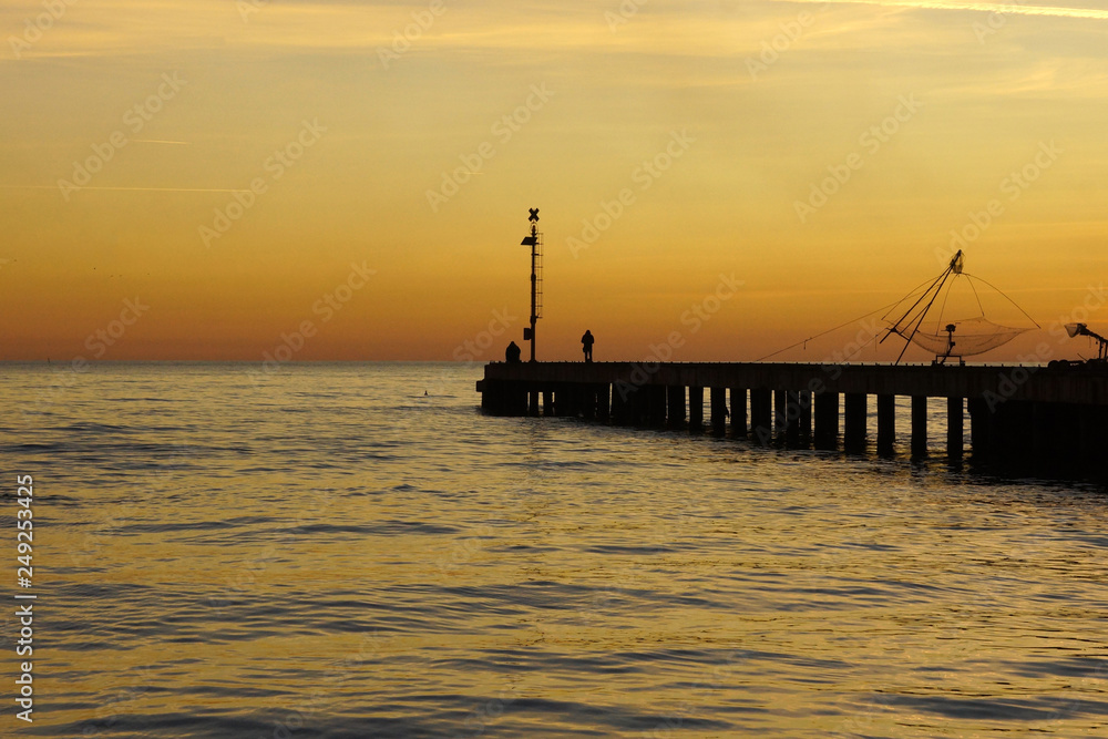 sunset on the bridge