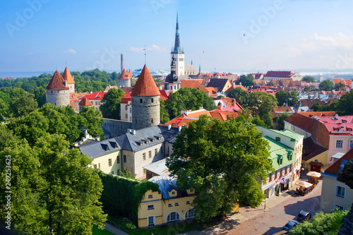 Tallinn. Estonia. Top view of the city. The miniature Old town, well-preserved ancient walls and towers, the proximity of the sea – all this makes the capital of Estonia very attractive for travelers.