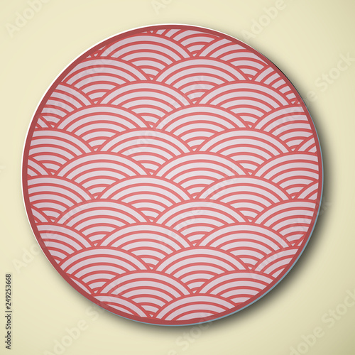 Japanese Porcelain Plate  Sea Wave And Water