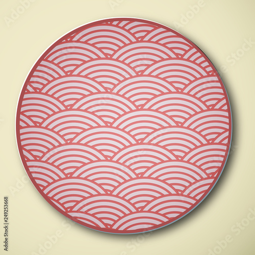 Japanese Porcelain Plate, Sea Wave And Water