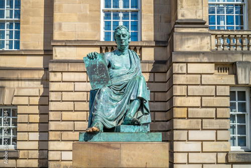 Statue of David Hume, on Royal Mile in Edinburgh photo