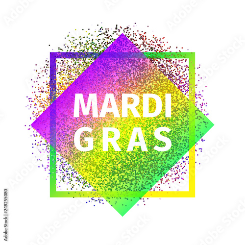 Geometric colorful Mardi Gras Carnival logo