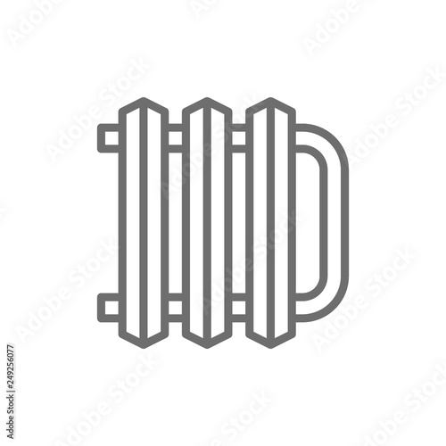 Central heating battery, radiator line icon.