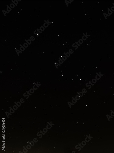 Panorama of the sky with Orione and a beautiful starry night.