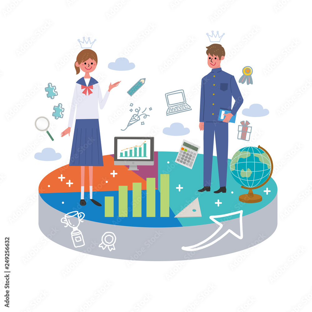 学生 学校生活 コンセプト イラスト Stock Vector Adobe Stock