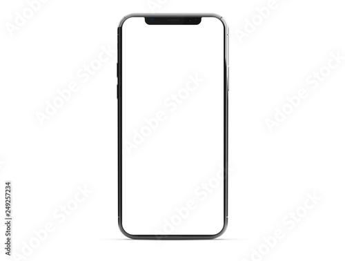 Modern smartphone mockup isolated on white 3d rendering