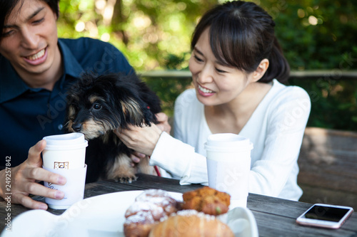 飲み物がきになる仔犬 photo