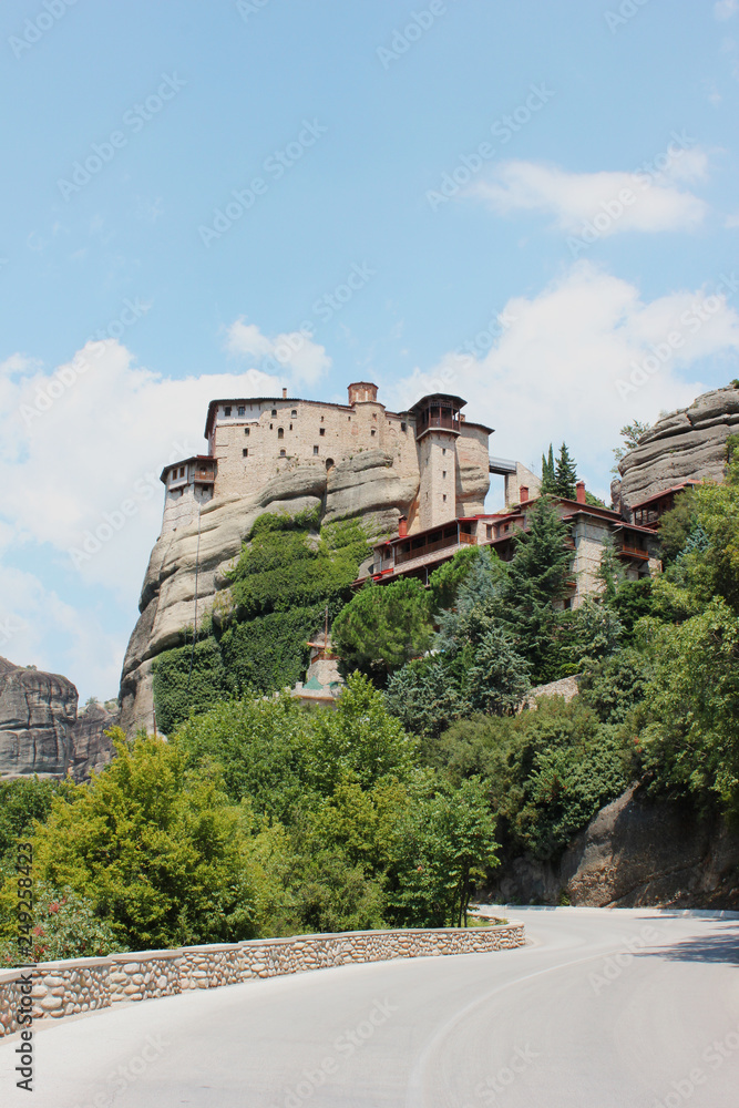 Monastery of Rousanou (St. Barbara) in Meteora rock formation Kalambaka Greece