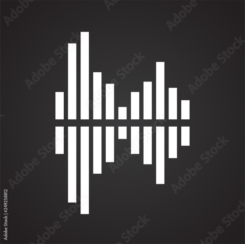 Equalizer icons on black background for graphic and web design  Modern simple vector sign. Internet concept. Trendy symbol for website design web button or mobile app