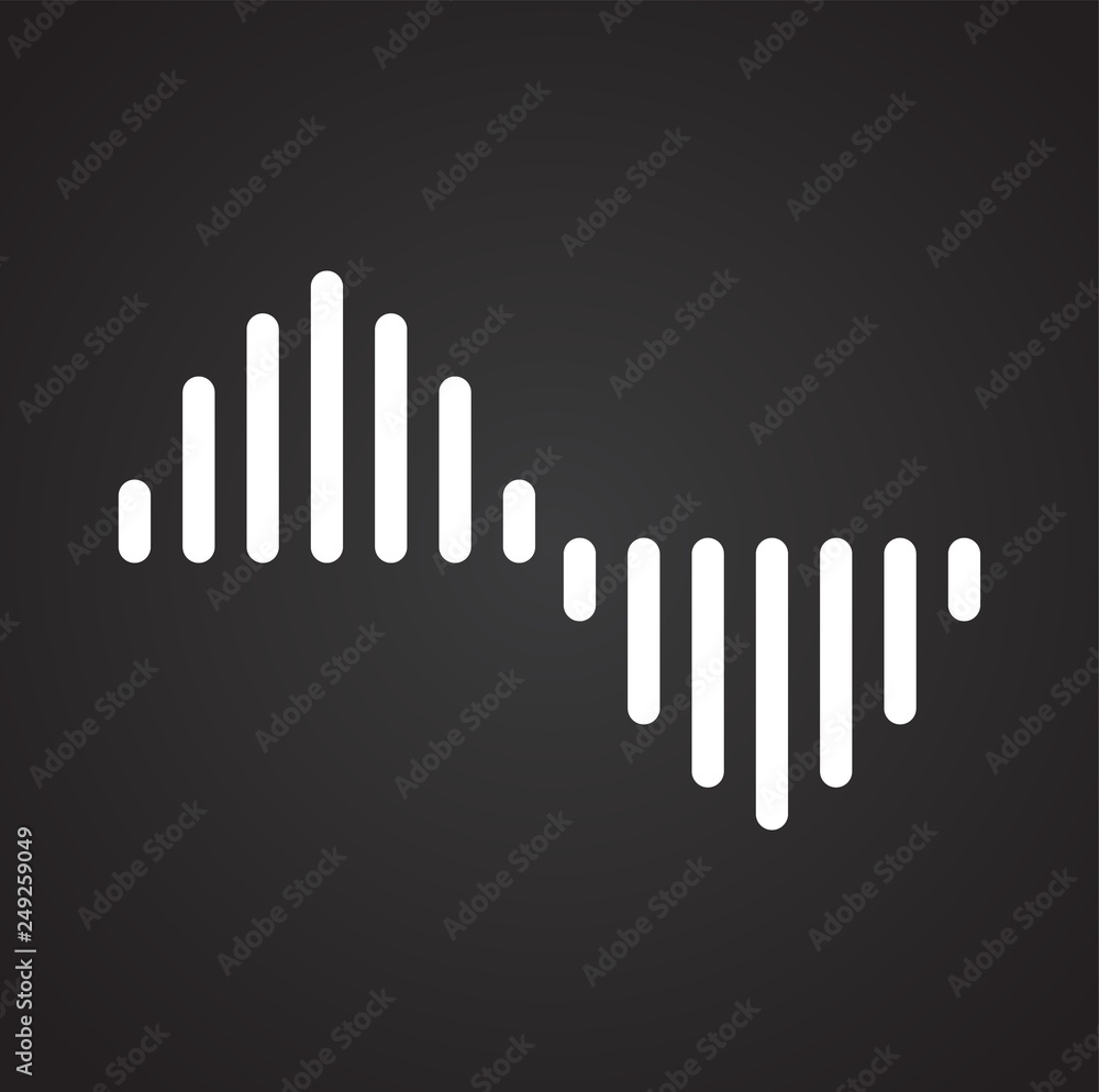 Obraz premium Equalizer icons on black background for graphic and web design, Modern simple vector sign. Internet concept. Trendy symbol for website design web button or mobile app