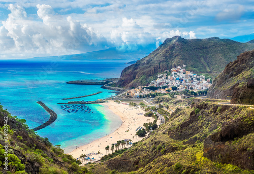 Landscape with Las Teresitas beach and San Andres village, Tenerife, Canary Islands, Spain photo
