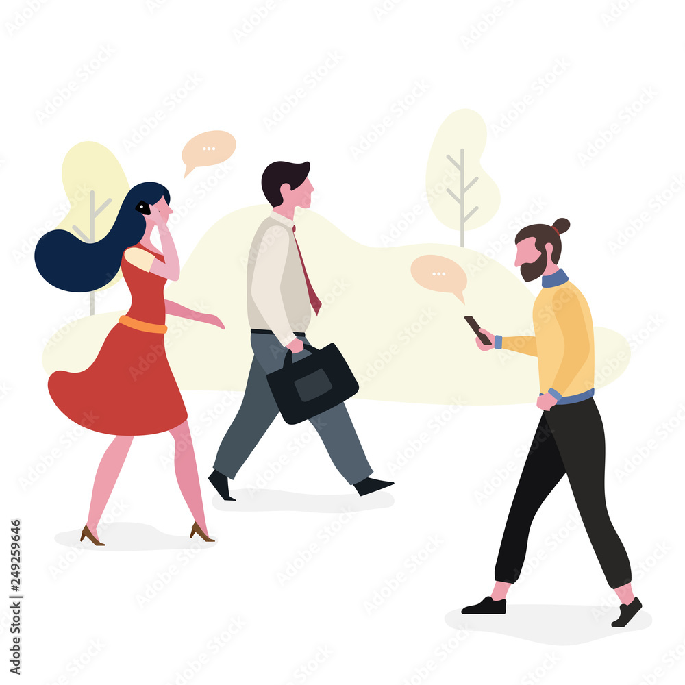 Working people walking to workspace, illustration design Working people walking to workspace, illustration design