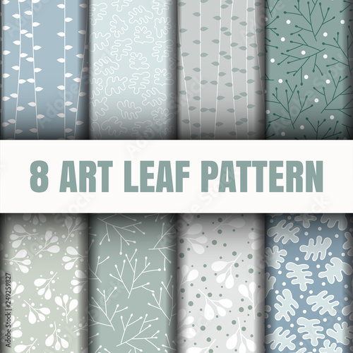 Set 8 Beautiful leaves pattern