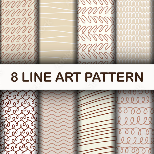 8 Set Abstract Line Art Pattern