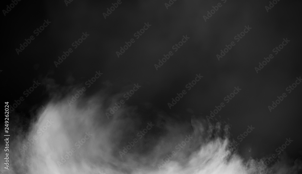 Fototapeta premium Streszczenie dymu parowego porusza się na czarnym tle. Pojęcie aromaterapii