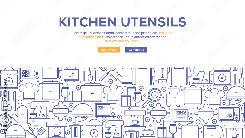 KITCHEN UTENSILS BANNER CONCEPT