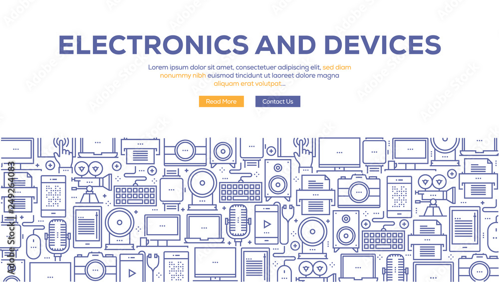 ELECTRONICS AND DEVICES BANNER CONCEPT