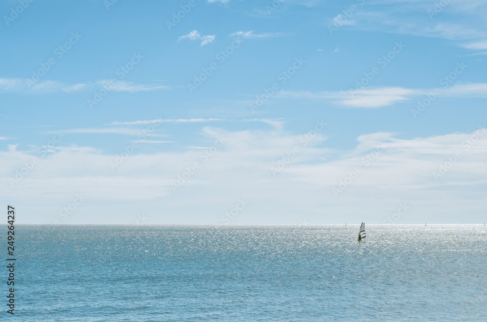 Landscape of the sea with Windsurfer