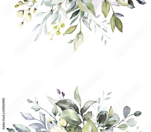 projekt botaniczny. ziołowe banery na białym tle na zaproszenia ślubne, produkty biznesowe. baner internetowy z liśćmi, ziołami