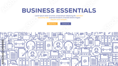 BUSINESS ESSENTIALS BANNER CONCEPT