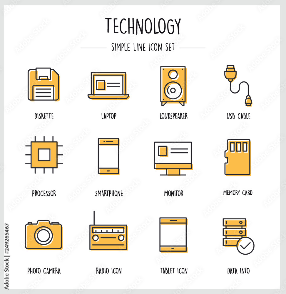 TECHNOLOGY LINE ICON SET TECHNOLOGY LINE ICON SET