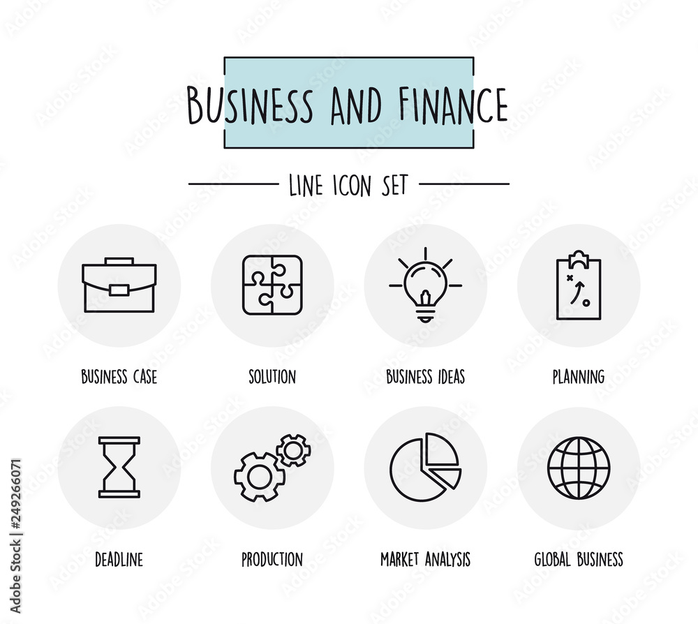 BUSINESS AND FINANCE LINE ICON SET BUSINESS AND FINANCE LINE ICON SET