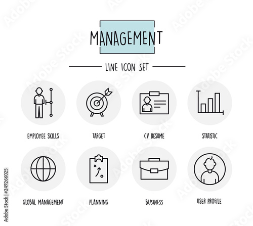 MANAGEMENT LINE ICON SET