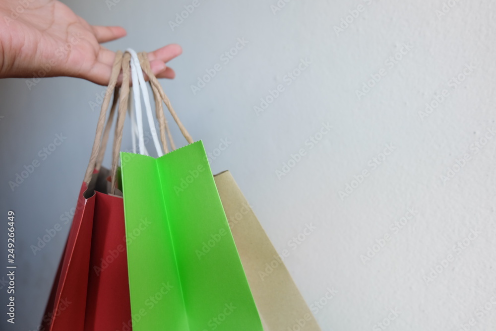 shopping and retail on white background - Image