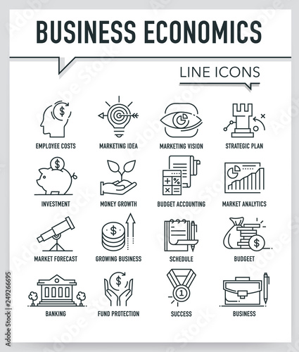 BUSINESS ECONOMICS LINE ICONS