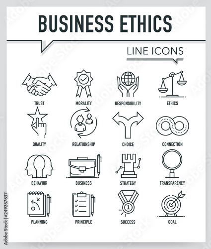 BUSINESS ETHICS LINE ICONS