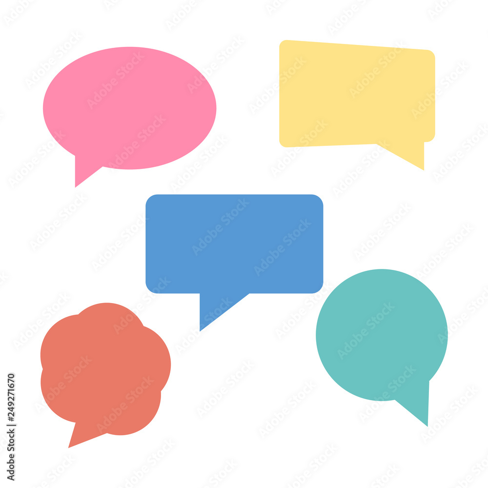 Speech bubbles isolated vector set. Cloud bubble speech for communication Speech bubbles isolated vector set. Cloud bubble speech for communication