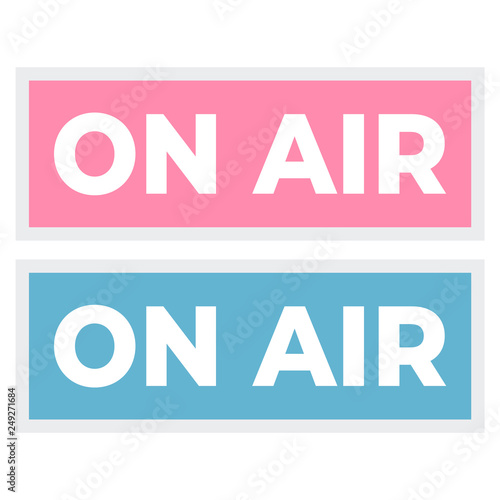 Broadcast studio on air light. On-air sign radio and television