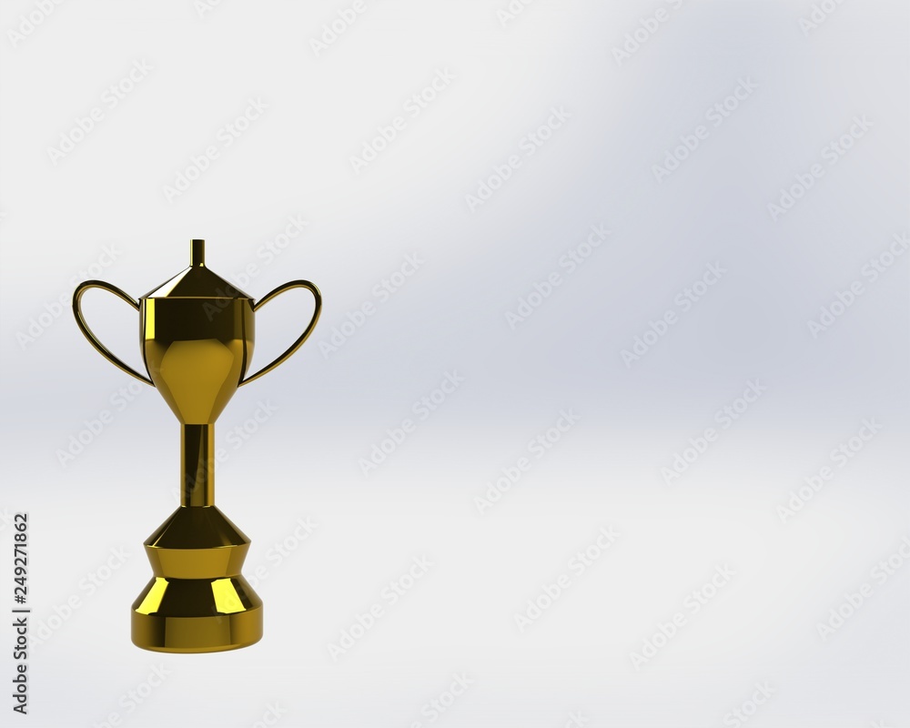 3d illustration of a gold trophy that is separate from the white background. 3d illustration of a gold trophy that is separate from the white background.