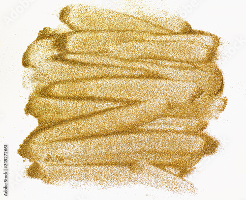 Closeup of golden glitter send