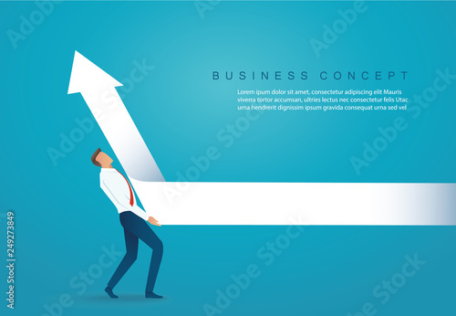 businessman lift the arrow up business concept vector illustration