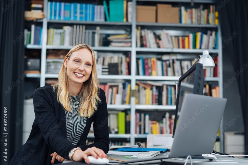 Beautiful business woman low angle portrait Beautiful business woman low angle portrait