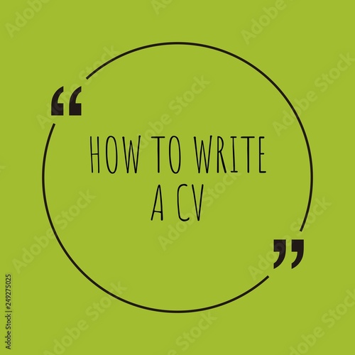 How to write a CV word concept