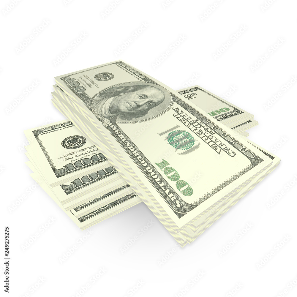 100 US Dollar Bank 3D Isolated white background 100 US Dollar Bank 3D Isolated white background