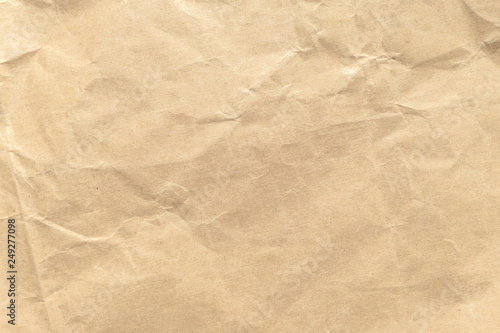 Brown crumpled paper texture background.