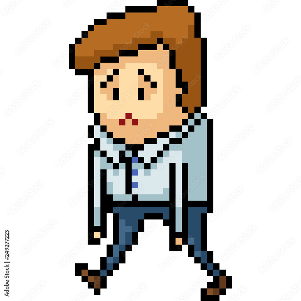 Fototapeta premium vector pixel art man depress
