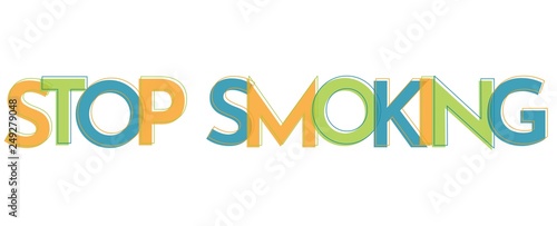 Stop smoking word concept