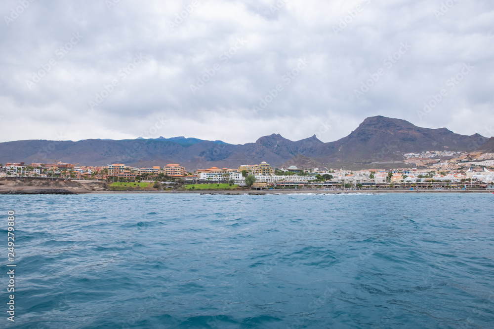 view from sea to tenerife canarias
