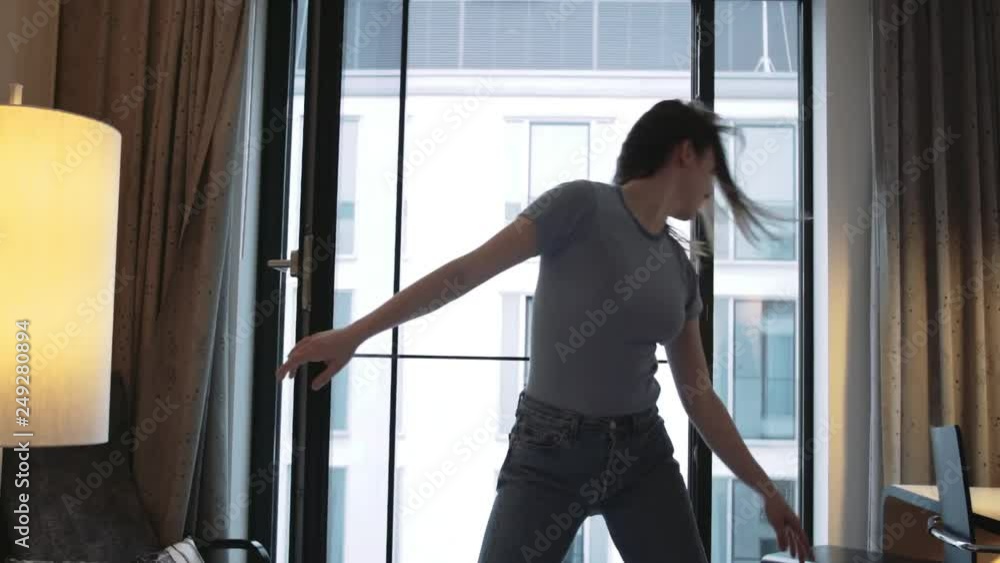 Pretty Girl Dancing in Bedroom Pretty Girl Dancing in Bedroom