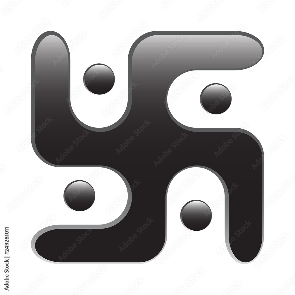 Religious Rounded Swastika Religious Rounded Swastika