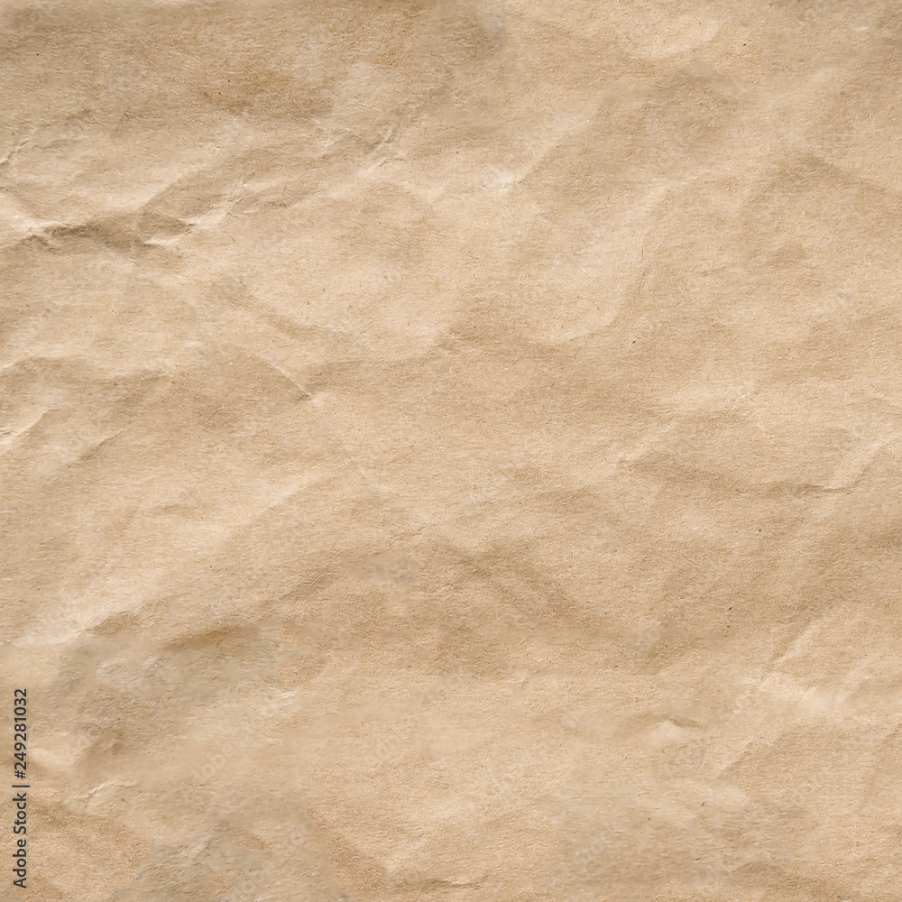 Obraz premium Brown crumpled paper texture background.