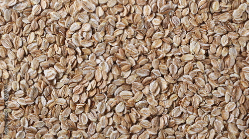 Crunchy rye grain cereal for breakfast background and texture