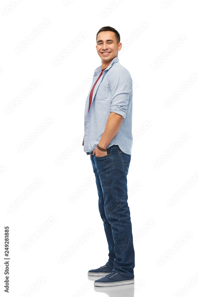 people concept - smiling young man over white background people concept - smiling young man over white background