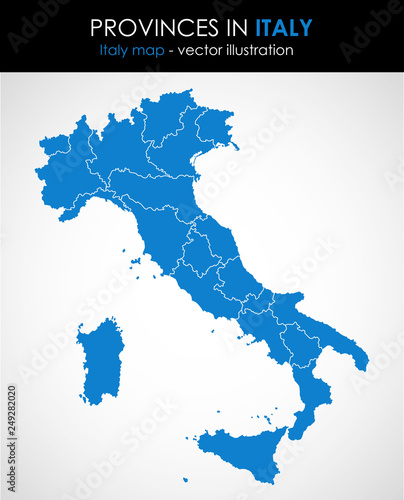 Italy - highly detailed map.All elements are separated in editable layers. Vector illustration.
