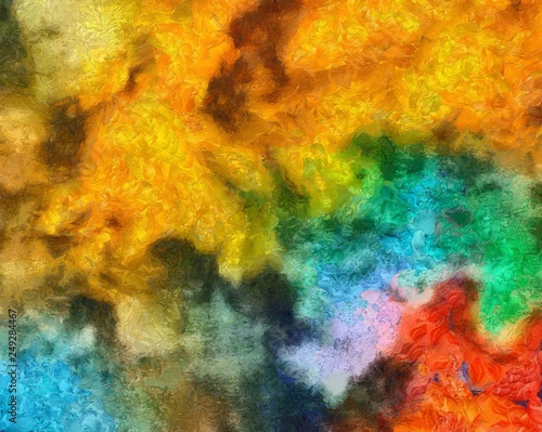 Abstract art painted texture background. Textured oil strokes and splashes on canvas. Simple creativity pattern for design. Close up macro palette in mixed colors. Original grunge backdrop.