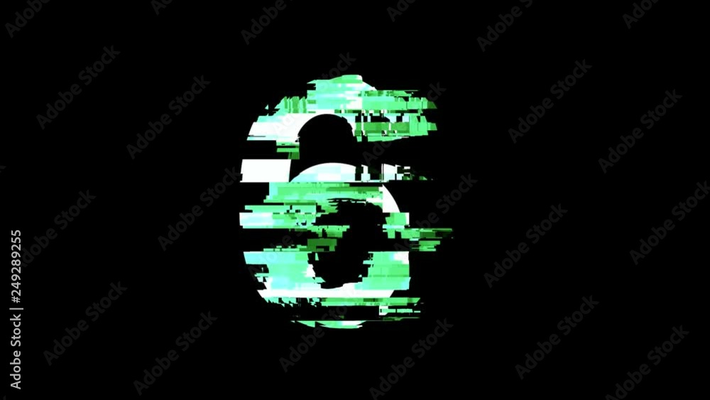 Number 6, six, distorted glitch futuristic digital look - 4K animation numbers set Number 6, six, distorted glitch futuristic digital look - 4K animation numbers set